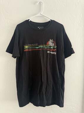 Columbia PFG Men's Black Graphic Fishing T-Shirt Size L